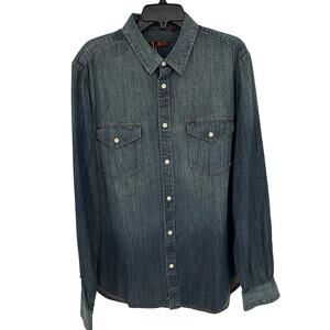 7 for All Mankind Y2K Vintage Chambray Men's Button Front Shirt